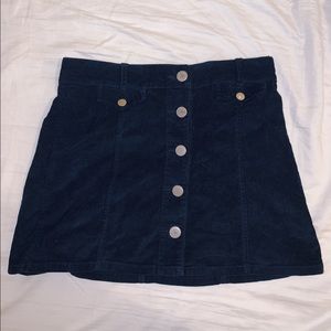BDG Navy Corduroy Skirt